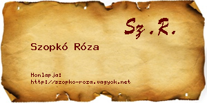 Szopkó Róza névjegykártya